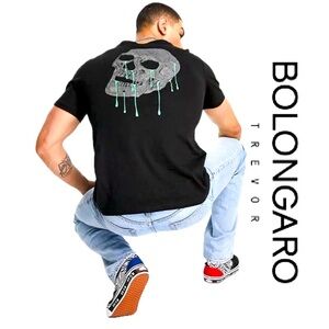 BOLONGARO TREVOR Melting 
Skull T-Shirt-Black Men’s Size 2XL